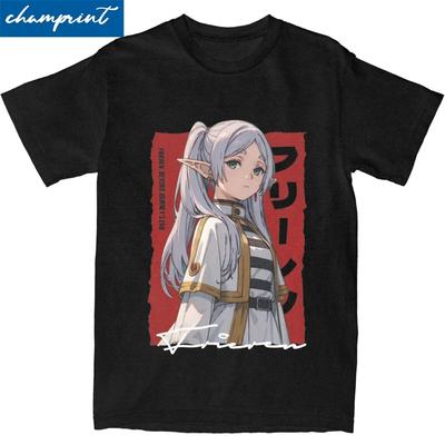 T-shirt Frieren Beyond Journey's End pour Hommes Femmes Coton T-shirts Vintage T-shirt Col Rond Manches Courtes Vêtements Classique