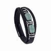 Mens Multi-Layer Leather Bracelet With Tigers Eye Stone Magnetic Clasp Geometric Style Unisex Jewelry