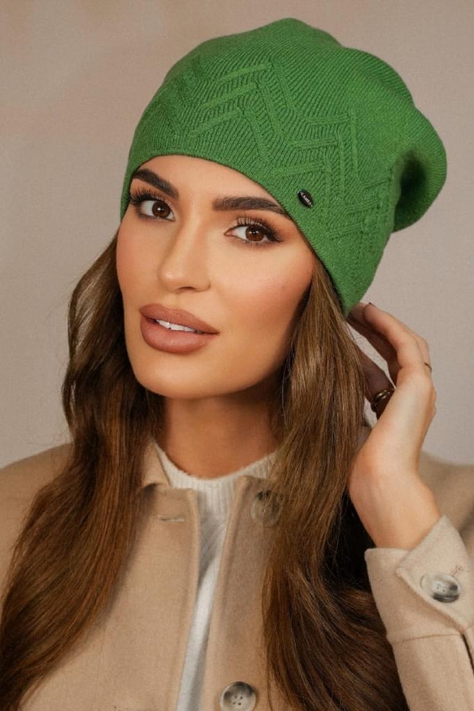 Women' Winter Hat, Green Cameo - Baihe