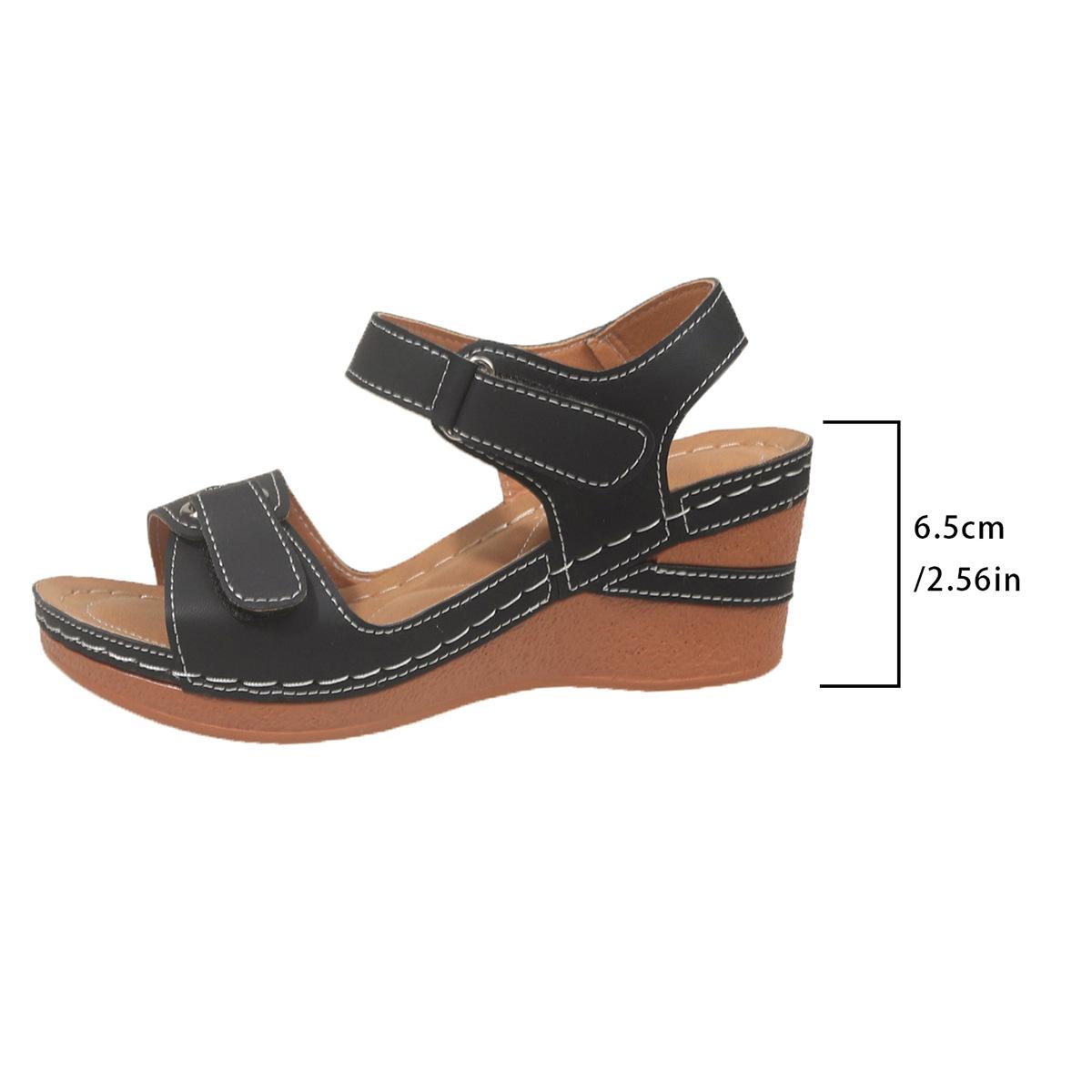 

Европейские и американские внешнеторговые сандалии с рыбьим ртом и сломанным каблуком на липучке для женщин из Юго-Восточной Азии с открытым носком и толстой подошвой, классные пляжные тапочки 43 чёрный