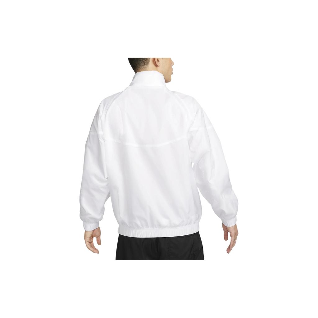Nike Solid Color Stand Collar Half-Zip Casual Long Sleeve Jacket Men Jackets White DQ4911-100