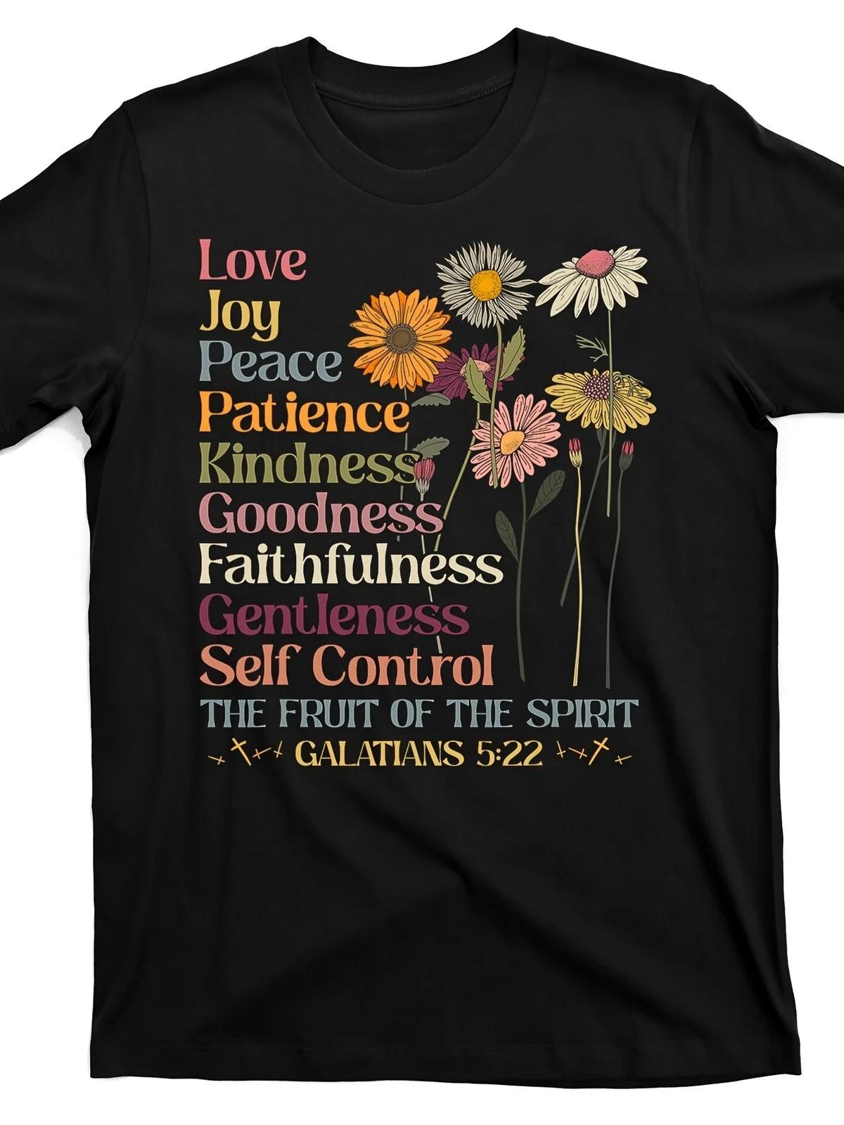 Fruit of the Spirit T Shirt Galatians 5:22-23 Christian Faith Graphic Tee XXXL