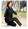 Women's Spring/Fall Casual Sportswear Set: Loose Fit Long-Sleeve Jacket & Sweatshirt, Plus Size, 2-Piece for Middle-Aged & Elderly