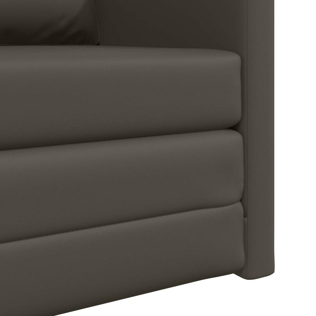 Rozkládací pohovka 60 cm Šedá umělá kůže
