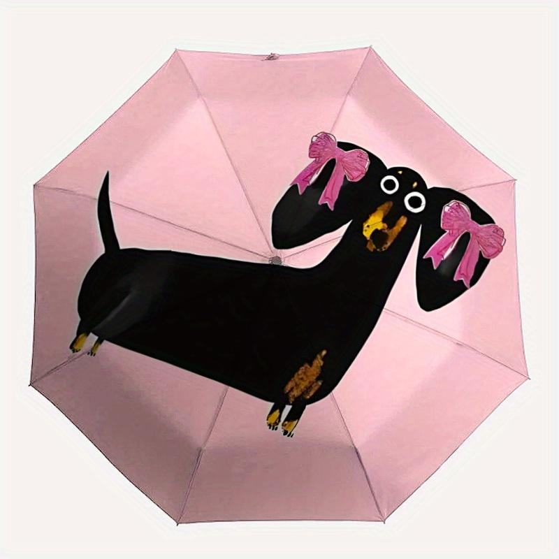 

1pc Cute Dachshund Pattern Automatic Open/Close Exquisite Umbrella - Compact Travel Umbrella, 8-Rib Heavy-Duty Construction, Ideal Gift,28067