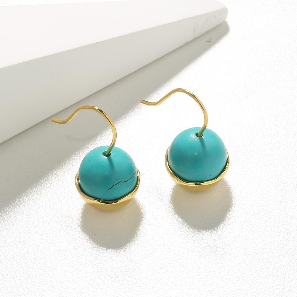 

Серьги из натурального нефрита и бирюзы, антикварные серьги для женщин, нишевая модель, высококачественное серебряное покрытие 925 пробы, 18-каратное ушное кольцо бирюзовый