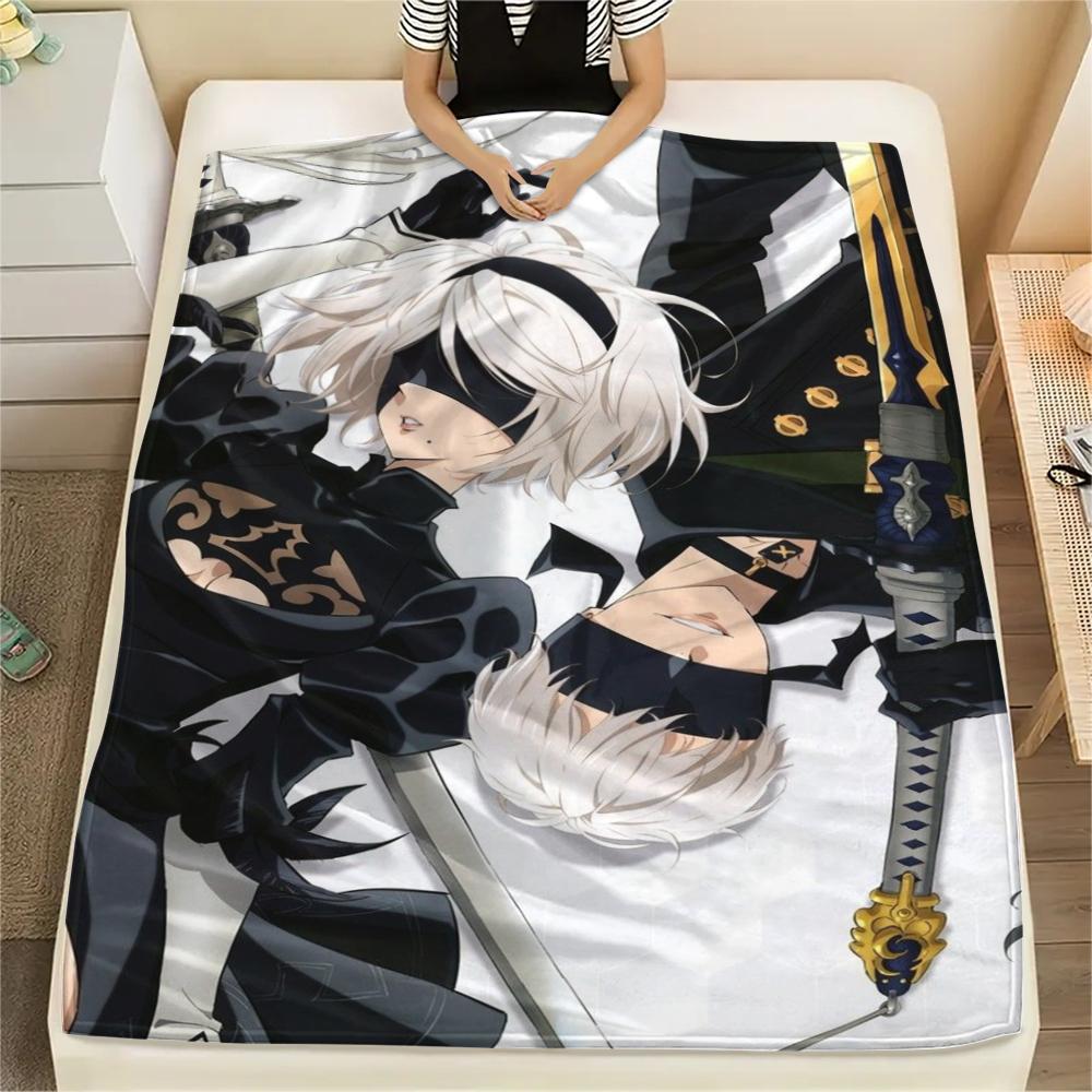 

1Pc NieR Automata Print Flannel Blanket, High quality Comfortable for All Seasons, Home Decor, Warmth and Comfort, Perfect for Christmas Gifts 80cm x 120cm