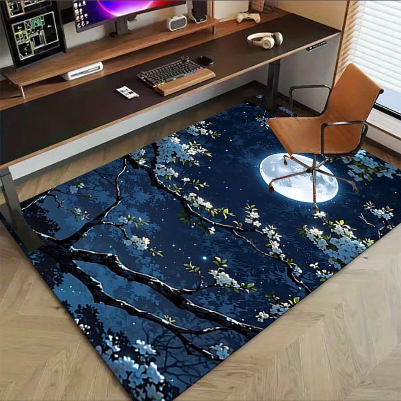 1PC Moon Night Carpet Ultra Soft, Thick & Absorbent, Non Slip Machine Washable Mat for Entryway
