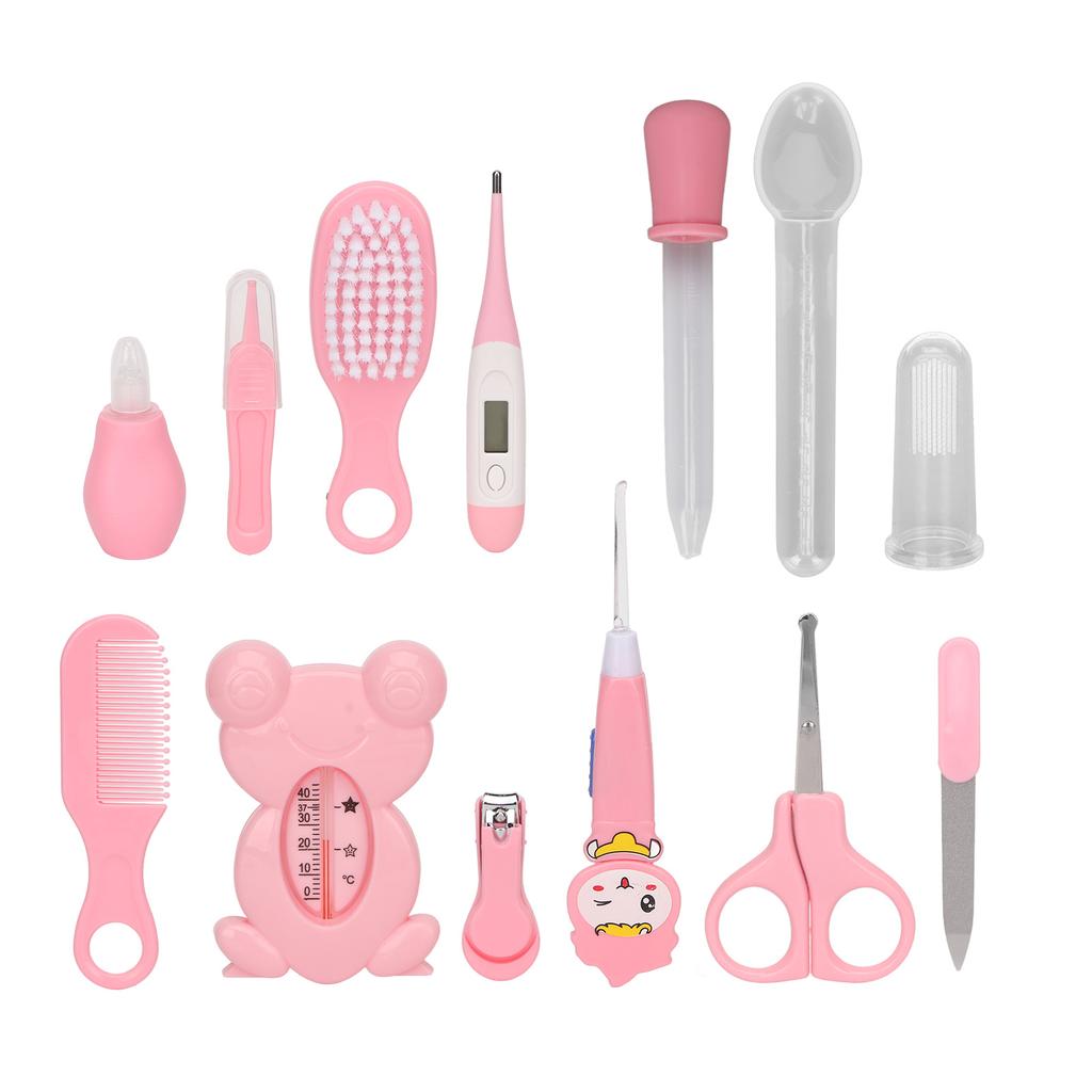 Baby Healthcare Kit Scissors Nail Clippers Tweezers Feeding Spoon Thermometer Comb Infants Grooming