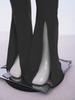 Girls Jazz Dance Costume Mock Neck Long Sleeve Cutout Back Sheer Mesh Sequins Bell Bottom Jumpsuit