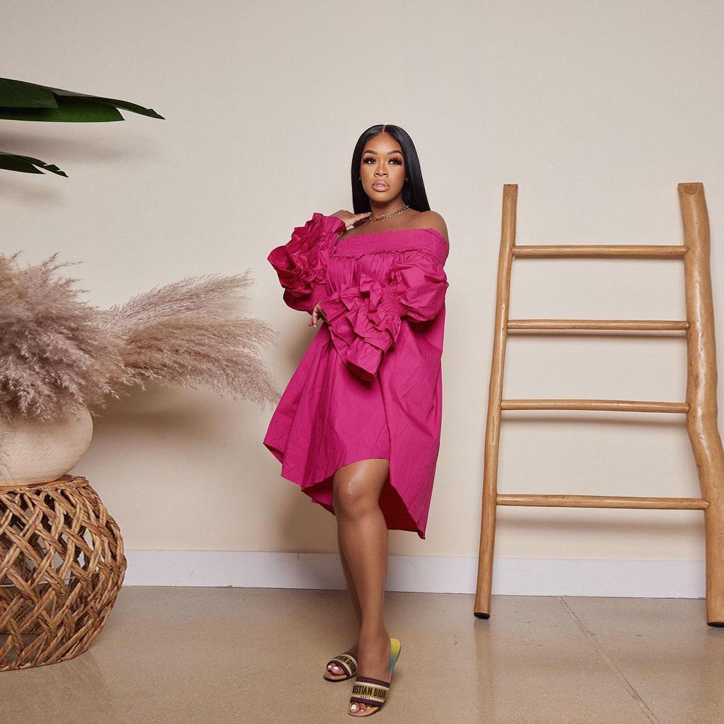 European & American Off-Shoulder Slim Fit Dress