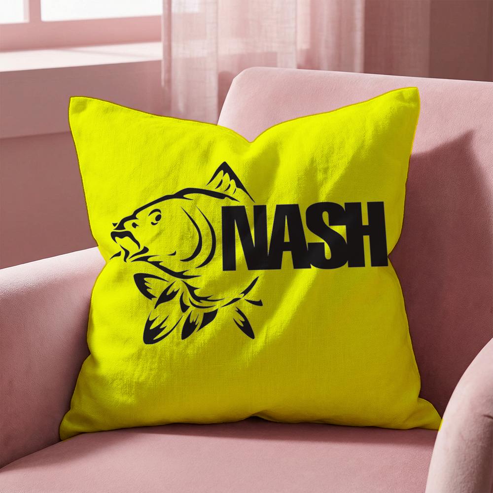 N-Nash Fishing logo Cushion Cover Multi-Scene Pillow Cover for Home & Car - Reversible, Soft & Durable for Daily Use