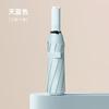 Fully automatic UV vinyl parasol, one-click open and close three-fold umbrella, UV-proof portable advertising umbrella