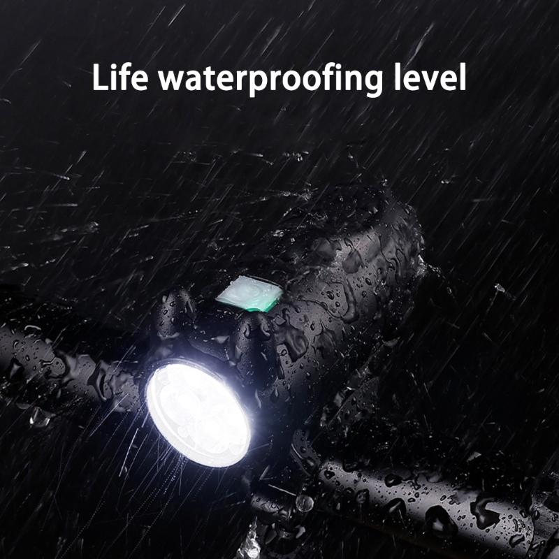 Auto Switching Bike Headlamp Charging Runtimes Weatherproofed Cycling Safety Light with Horn