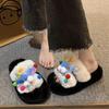 Sandals Size Cute Cartoon Fur Slippers Women Autumn Winter New Outdoor Wear Office Indoor Cotton Slippers