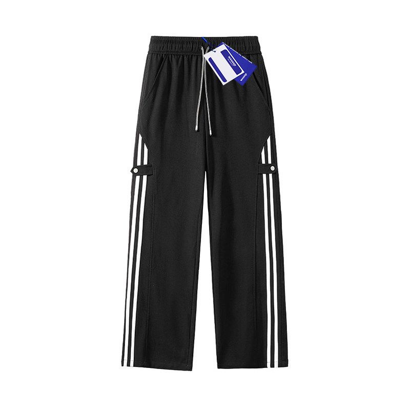 

Wassup Trendy American-Style Striped Sweatpants for Men, New Autumn Loose Fit Versatile Youth Trendy Casual Pants Black L