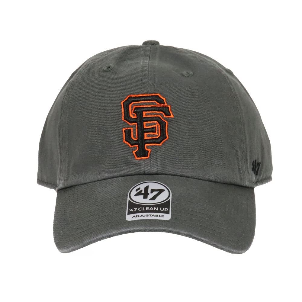 47 Cap Herren Damen Major League MLB Logo Hat Cleanup Brand Low Cap Unisex San Francisco Giants Anthrazit Dunkelgrau Einheitsgröße B-RGW22GWS-CCA