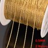 2M 10M 0.5mm Acciaio Inossidabile Sottile Cavo Dorato Maglia Catena Serpente per Fai da Te Collana Orecchini Cavigliera Forniture per Creazione Gioielli All'Ingrosso