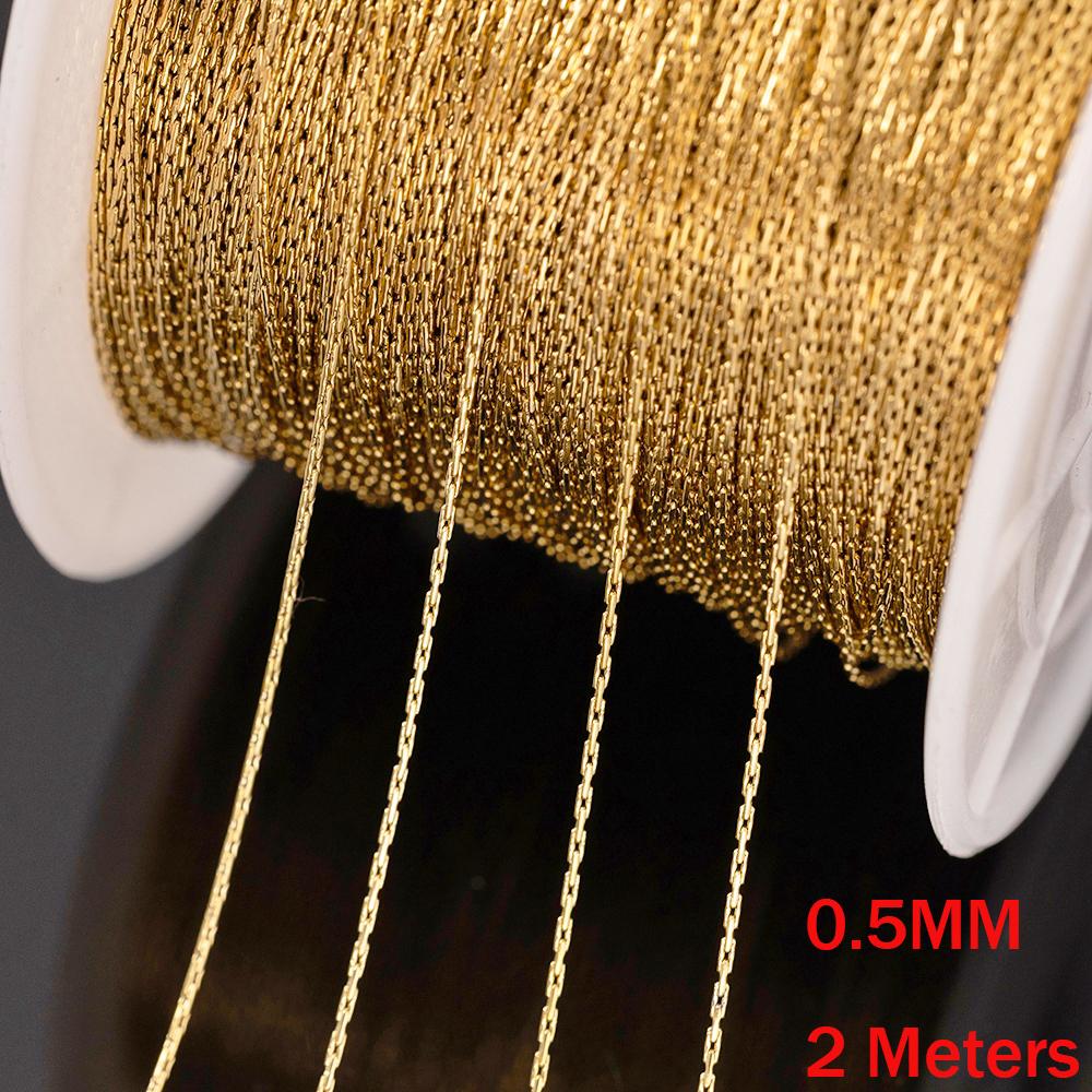 

2M 10M 0.5мм Тонкий Золотий Кабель з Нержавіючої Сталі Ланцюжок Змійка для DIY Намиста Сережок Браслета на Ногу Матеріали для Виготовлення Ювелірних Виробів Оптом