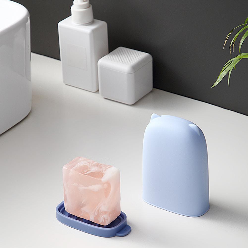 Plastic Soap Box Leakproof Cartoon Soap Plate Travel Organizer for Home Bathroom