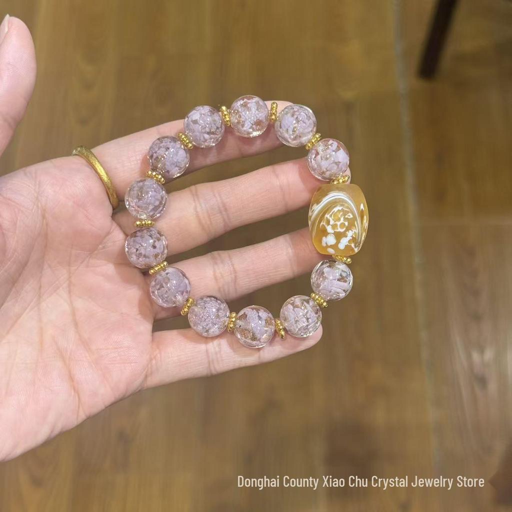 Floating Flower Glaze Bracelet: Starry Sky Design for Girlfriend or Best Friend