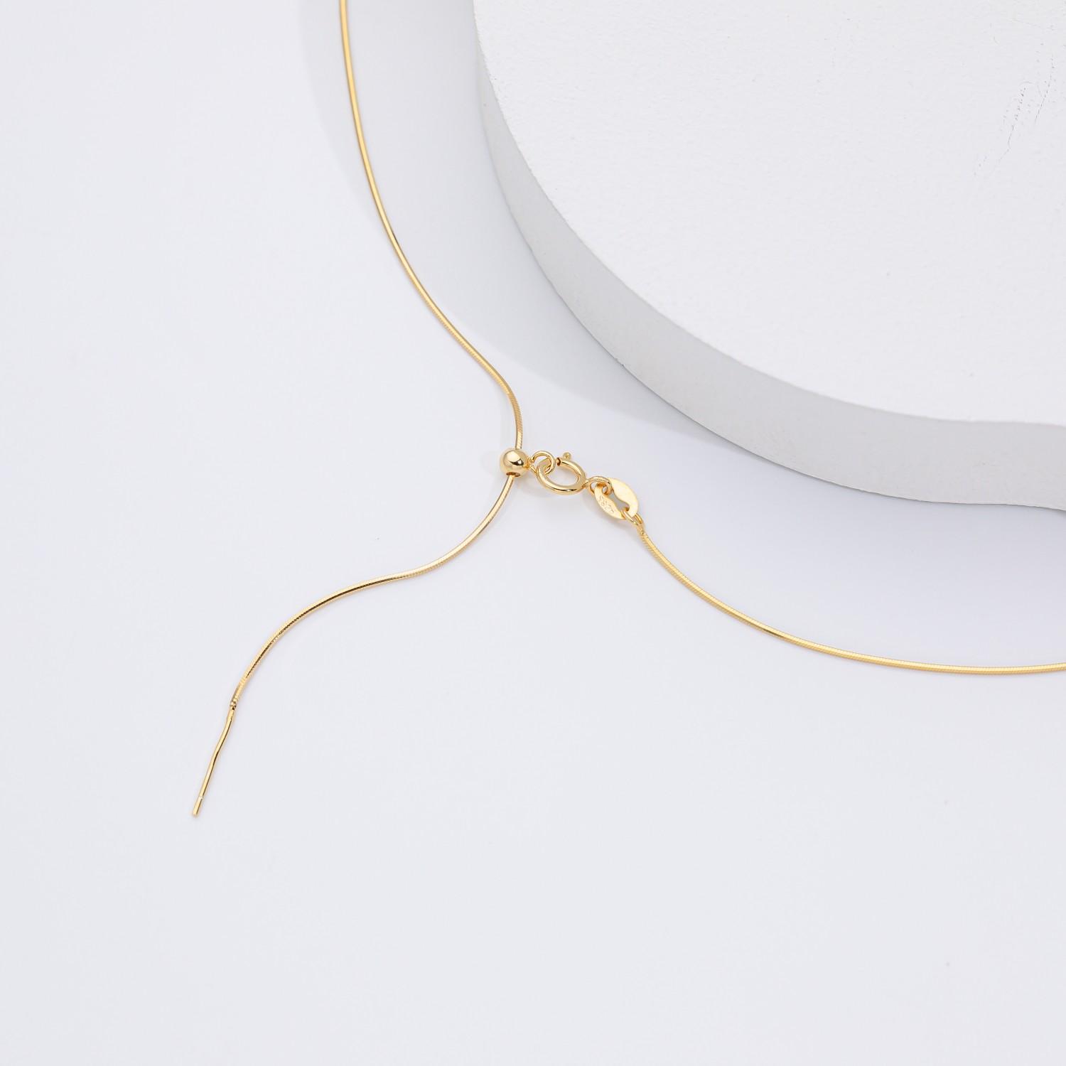 Custom 925 Sterling Silver Italy Snake Chain Adjustable Chain Necklace Gold 18k Plated Necklace Fine Jewelry 18inches