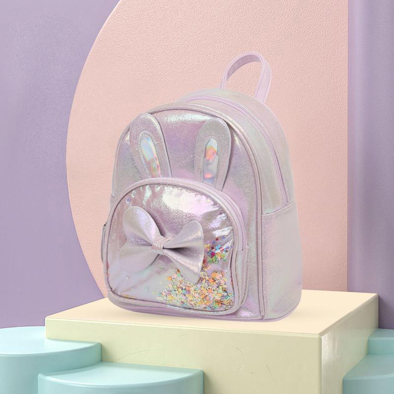 Kinder Glitzer-Hase Rucksack Mit Wasserdichtem Pu-Material Und Cartoon-Tierdesign Für Vorschulmädchen