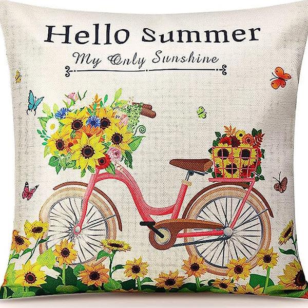 Autumn Pumpkin Maple Leaf Letter Printed Linen Pillow Case Thanksgiving Ambience Decorative Living Room Sofa Backrest Cushion