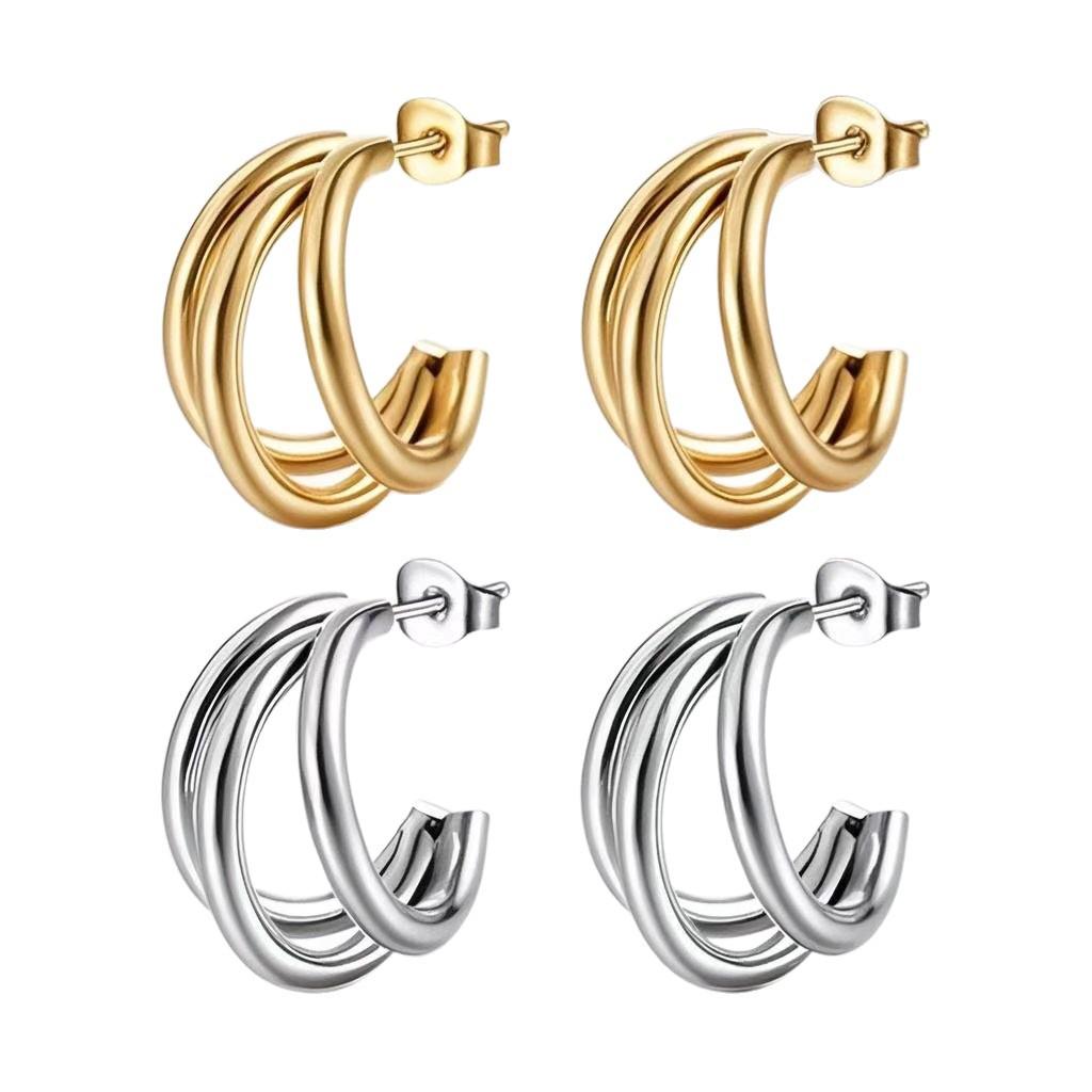 Women's 2025 Titanium Steel Irregular Earrings - New Light Luxury Design