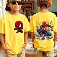 2026 Summer Spider Children's T Shirt Breathable Fabric Classic Character Patterns in A Cute Style Suitable Daily Playwear
