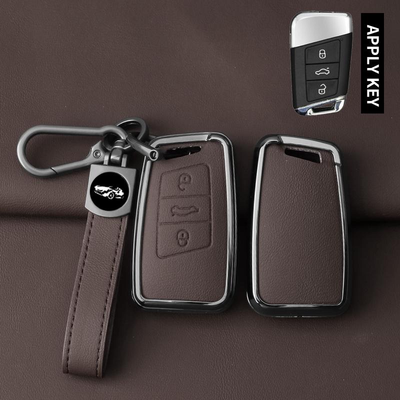 Interior Mouldings Car Zinc Alloy Key Case Cover Protect Shell Fob For VW Volkswagen Magotan Passat B8 Skoda Superb Kodiaq A7 Ke