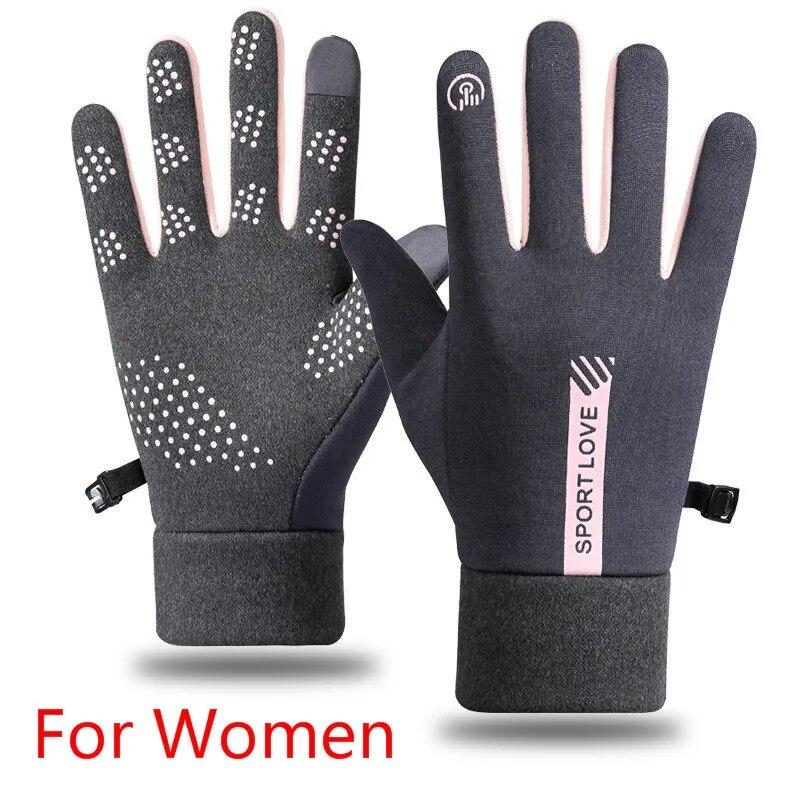 

Зимние перчатки для мужчин и женщин для велоспорта, велосипеда, Нескользящие термофлисовые, морозостойкие, ветронепроницаемые, теплые, уличные, беговые, лыжные варежки