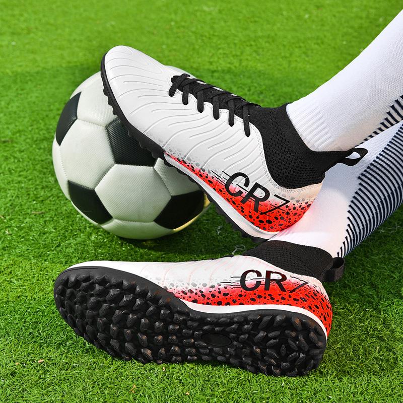 White Football Shoes Men Tf Professional Fast Grass Soccer Shoes Teenager Turf Outdoor Training Nonslip Women Soccer Sneakers