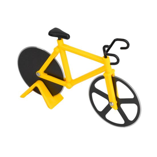Fahrradförmiger Pizzaschneider mit Doppelrädern Edelstahl Kuchenteigschneider