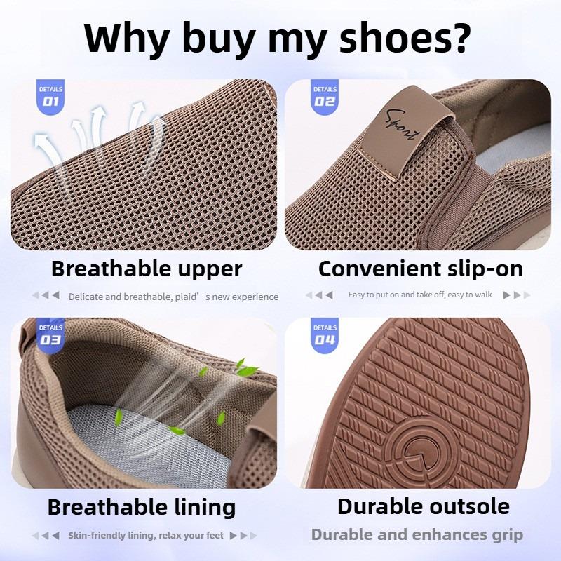 Comfortable Men's Summer Breathable Mesh Casual Shoes with Soft Soles Lightweight and Non Slip Dad's Shoes 39-44