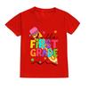 Hello First Grade Summer Children's Top Pencil Pattern Printed Short Sleeve Shirt Kids Back To School Shirts Clothes