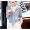 Shawl sweet temperament splicing sweater knitted sweater women's spring autumn and winter new fake two-piece top
