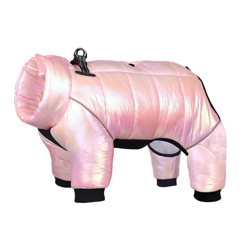 

Зимний пуховик для собак, водонепроницаемая одежда для собак для маленьких собак, комбинезон со встроенным воротником для щенков, светоотражающее пальто для домашних животных, французский бульдог XM