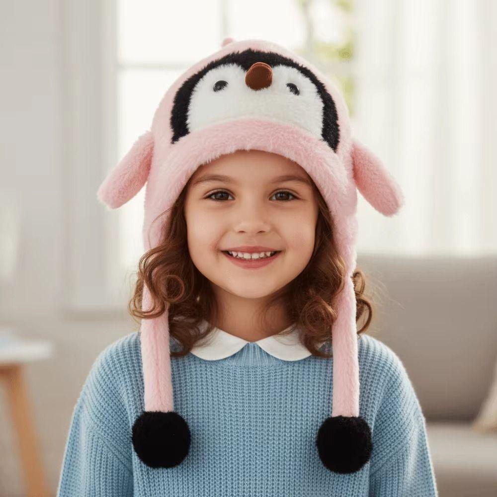 Windproof Cartoon Penguin Balaclava Hat Cute Plush Penguin Hat Cold Weather Wear