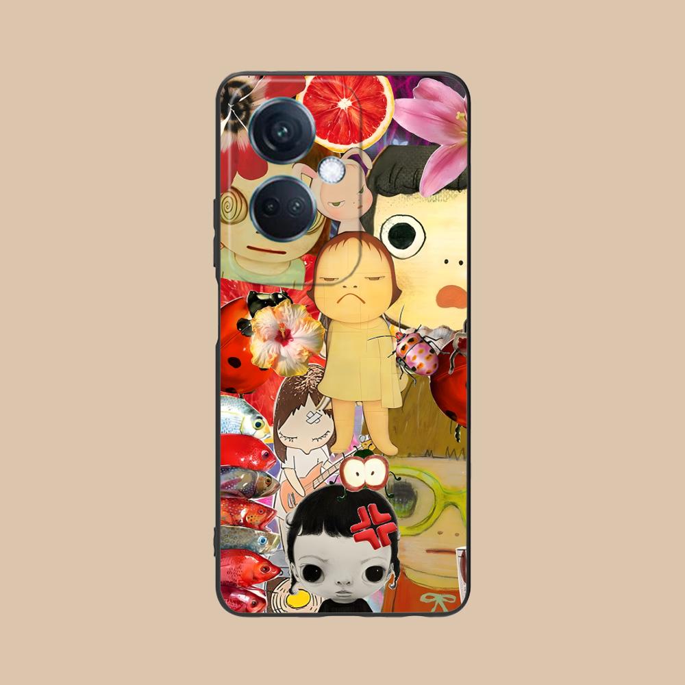 Anime Yoshitomo Nara Phone Case for OPPO Reno 14 13 12 11 10 9 8 7 6 5 F T Pro 5G Colorful Printing Cover Cover Luxury Pretty