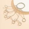 Punk Geometric  Chain Wrist Bracelet for Women Ring Charm Set Couple Emo Fashion Jewelry Gifts Pulsera Mujer