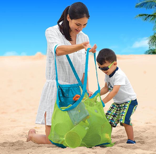 Large Mesh Beach Bag for Children's Toys – Ideal for Sand Play & Swimming