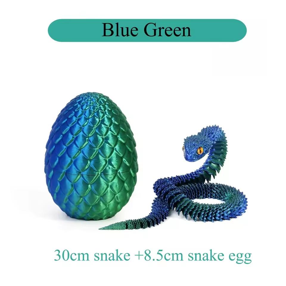 New DIY 3D Printed Snake & Egg Set - Articulated Figurine for Kids, Desktop Decoration 2025 Gift