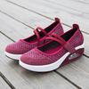 Women's Breathable Nurse Shoes Air Cushion Mesh Wedge Walking Shoes Hook & Loop Non-slip Lightweight Casual Footwear Thick Soled