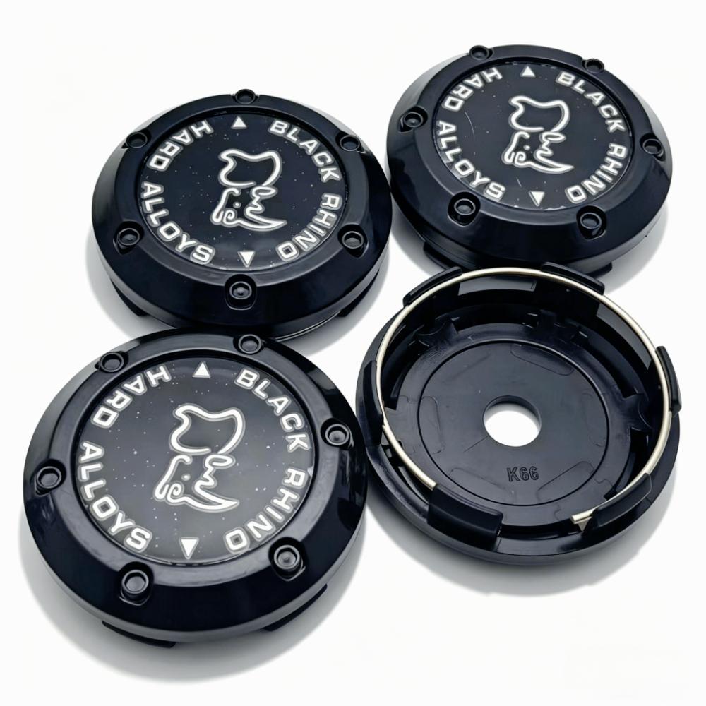 

4pcs Black Rhino Logo Emblem Car Wheel Center Caps 66MM Clips 62MM Wheels Hub Cap Rim Hubcaps Dust Cover Replace Car Accessories Rhino Badge&4pcs Design High Cap