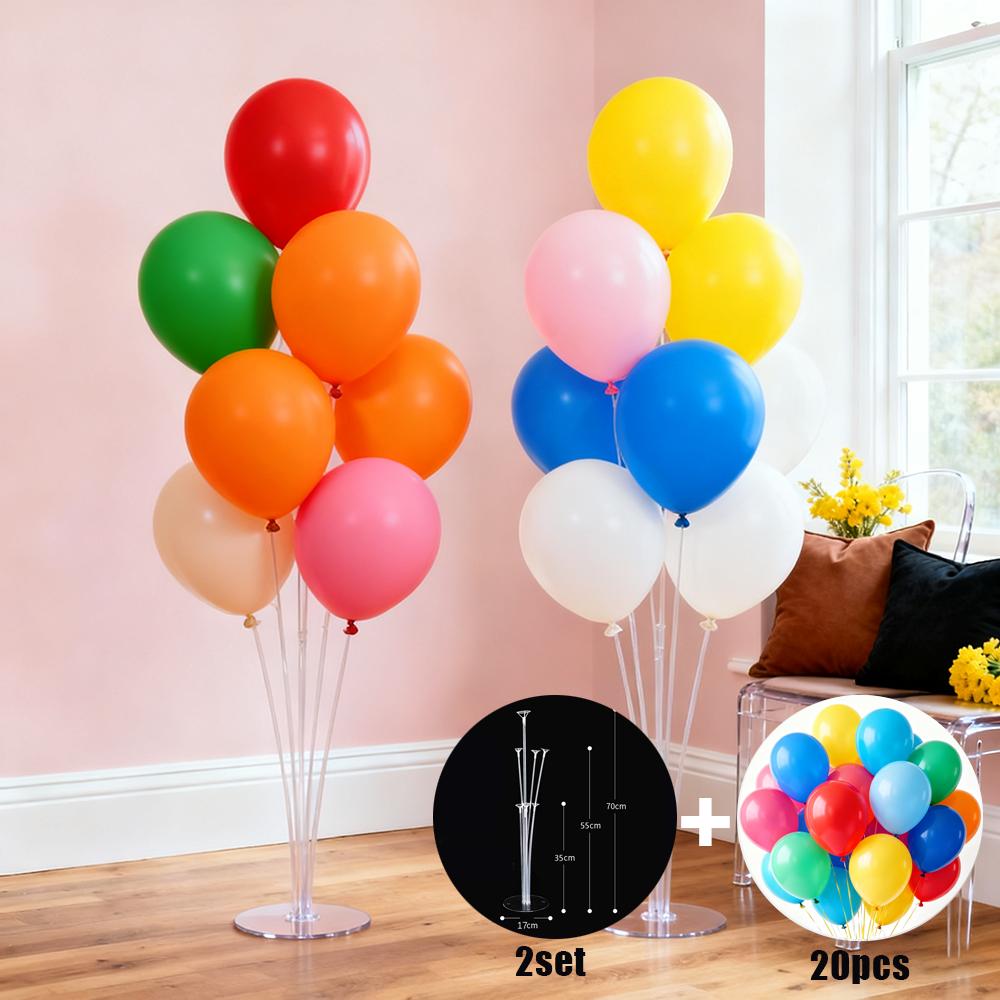 

7 Tubes Balloons Stand Balloon Holder Balloon Column Birthday Party Decoration Baby Shower Wedding Latex Balloon Support 1set