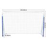 Football goal measuring 243.84cm x 152.4cm x 91.44cm, easy to assemble, complete with net and carry bag, suitable for youth/ adults/ athletes (Blue)