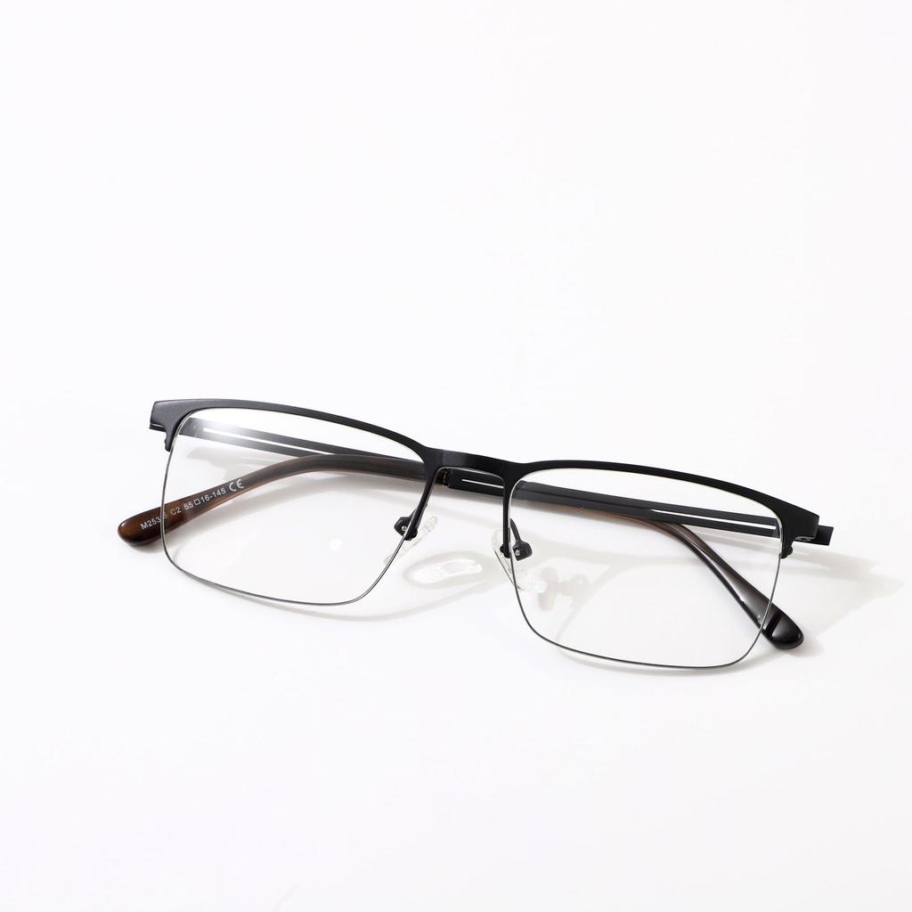 Sven Half-Frame Business Men'S Myopia Glasses Square Frame Versatile Casual Metal Glasses Frame Small Frame