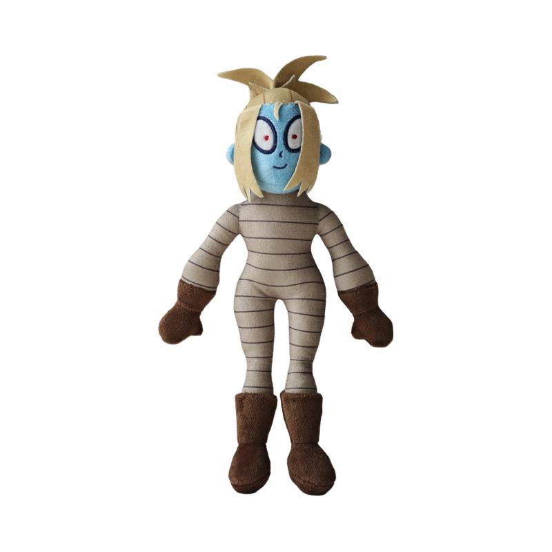 Cute Horror Girl Zombie Plush Toy Standing Doll With Open Mouth Bread Design Soft Stuffed Pillow Gift For Kids