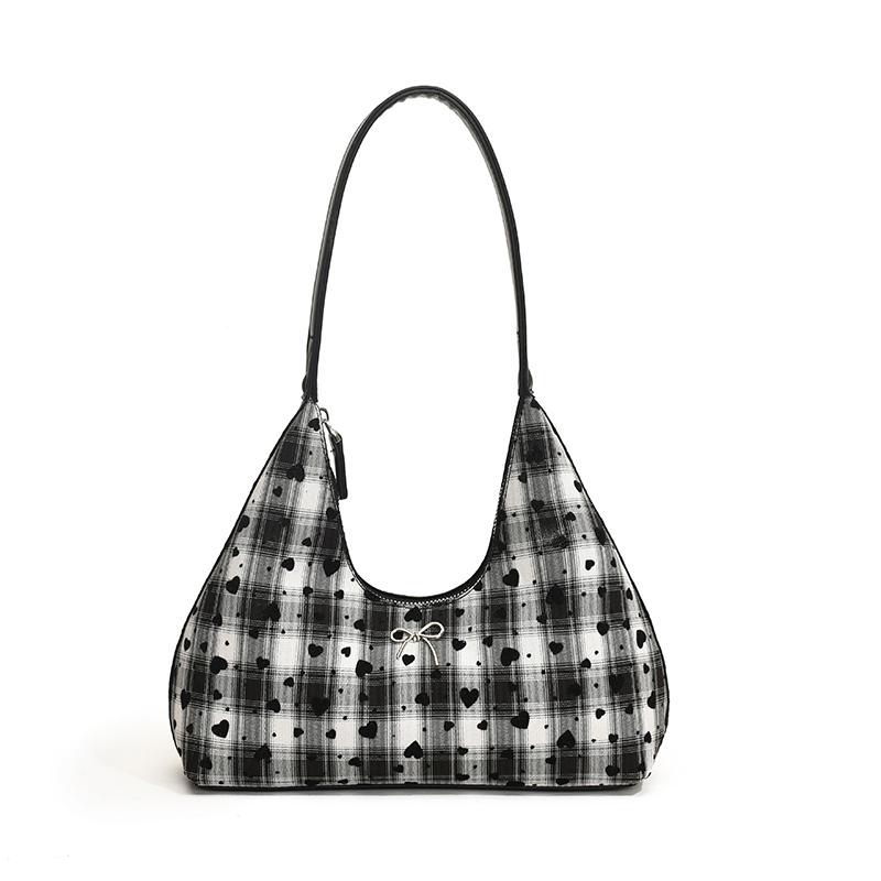

Женская сумка через плечо в горошек, сумка под мышку из ПУ кожи, сумка-хобо с бантом и молнией, сумка-тоут для путешествий и ежедневной носки чёрный